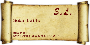 Suba Leila névjegykártya